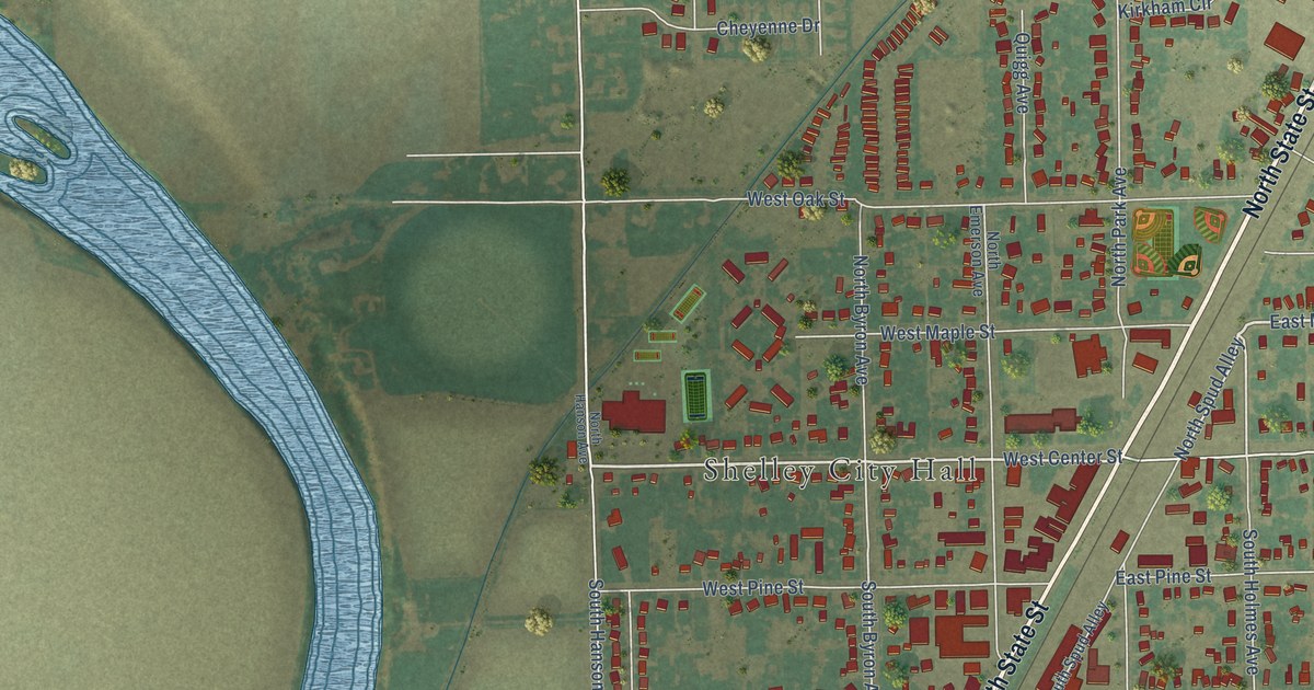 Map of Shelley, Idaho in 2026