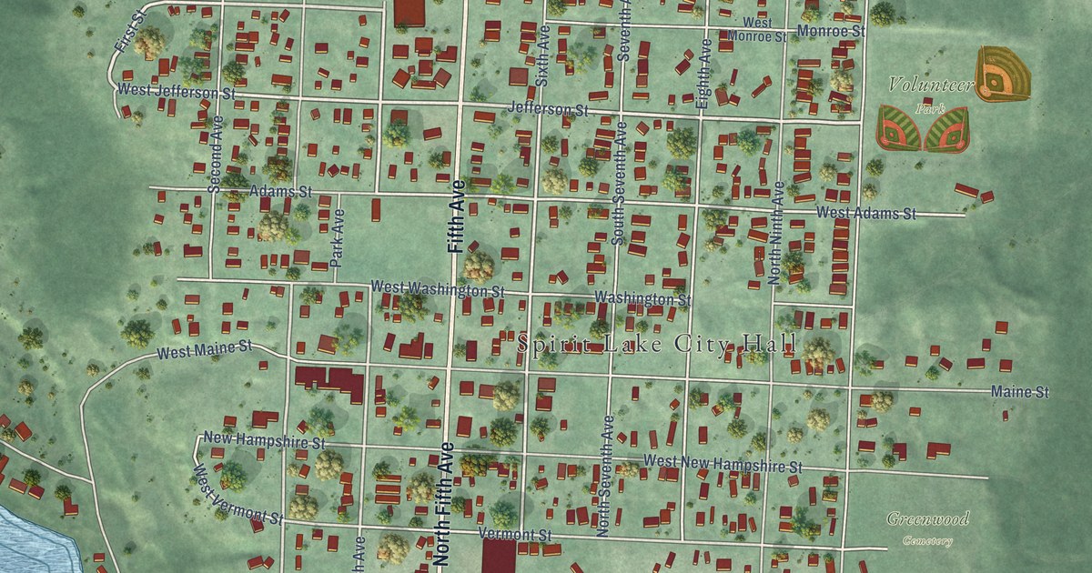 Map of Spirit Lake, Idaho in 2026