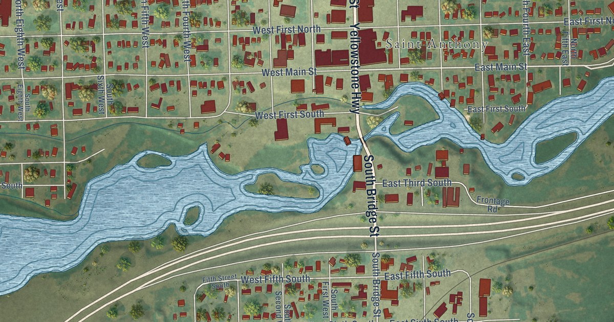 Map of St. Anthony, Idaho in 2026