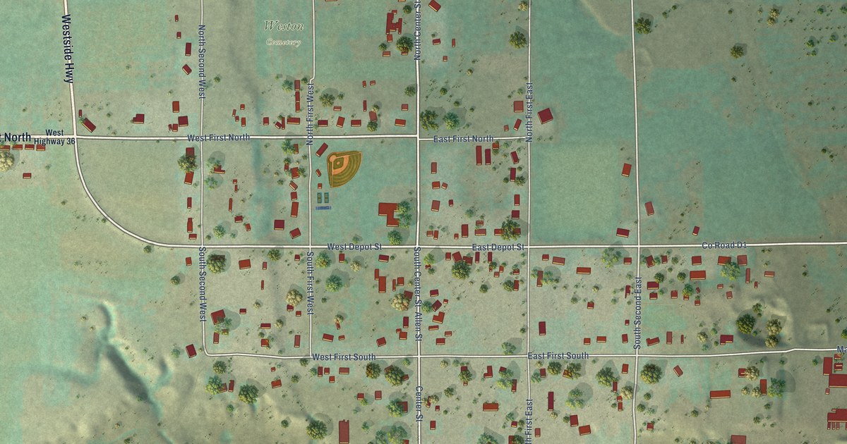 Map of Weston, Idaho in 2026