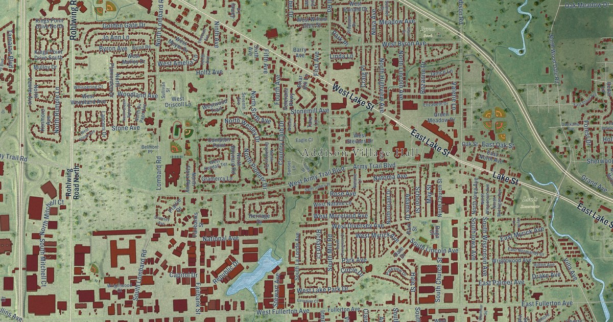 Map of Addison, Illinois in 2026