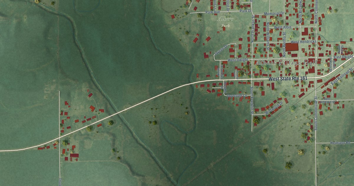 Map of Albers, Illinois in 2026