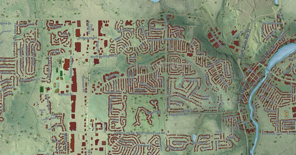 Map of Algonquin, Illinois in 2026