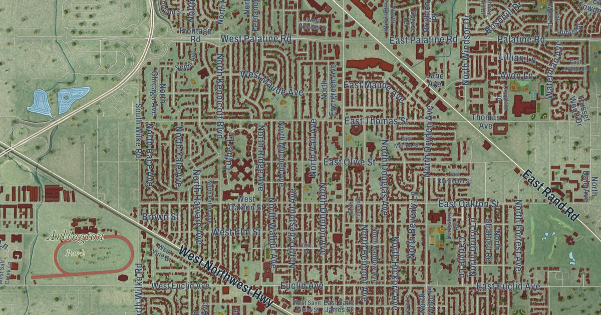 Map of Arlington Heights, Illinois in 2026