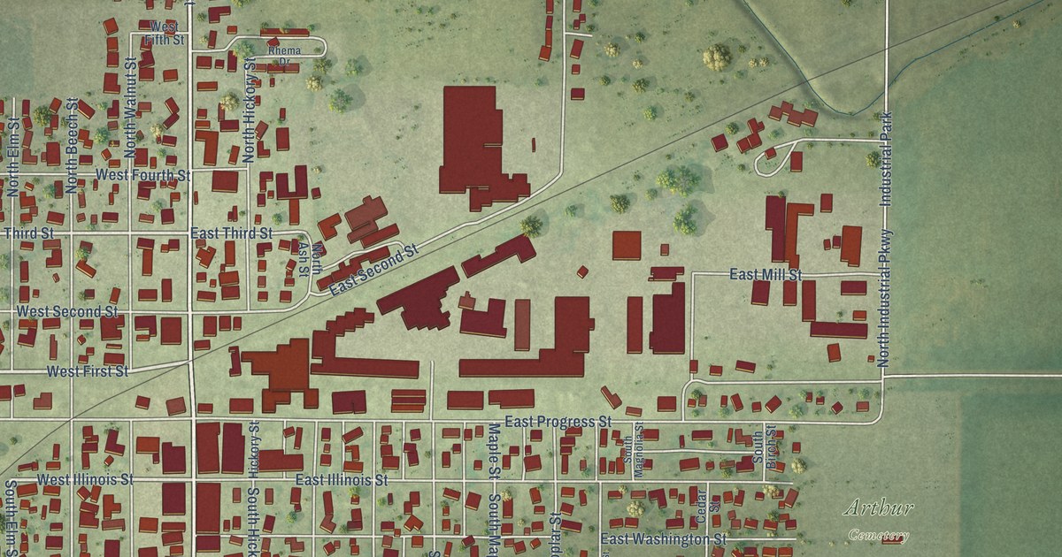 Map of Arthur, Illinois in 2026