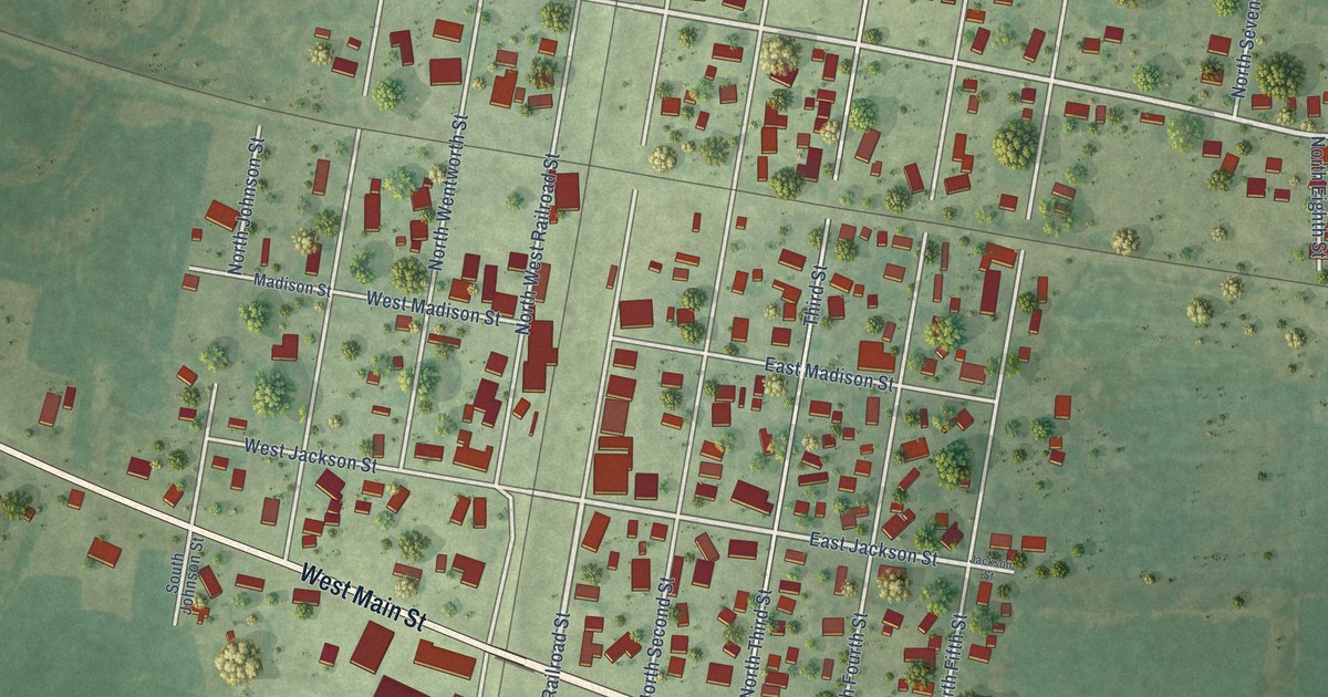 Map of Ashley, Illinois in 2026
