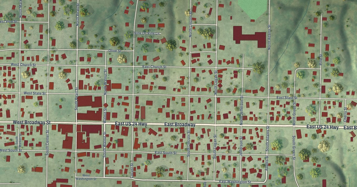 Map of Astoria, Illinois in 2026