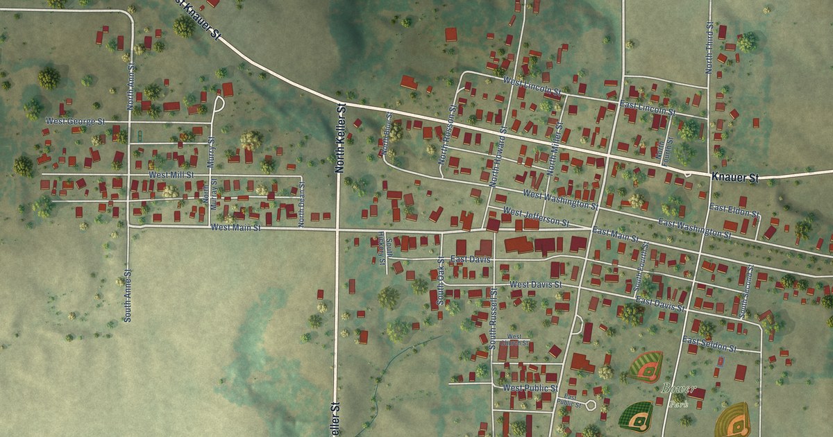 Map of Ava, Illinois in 2026