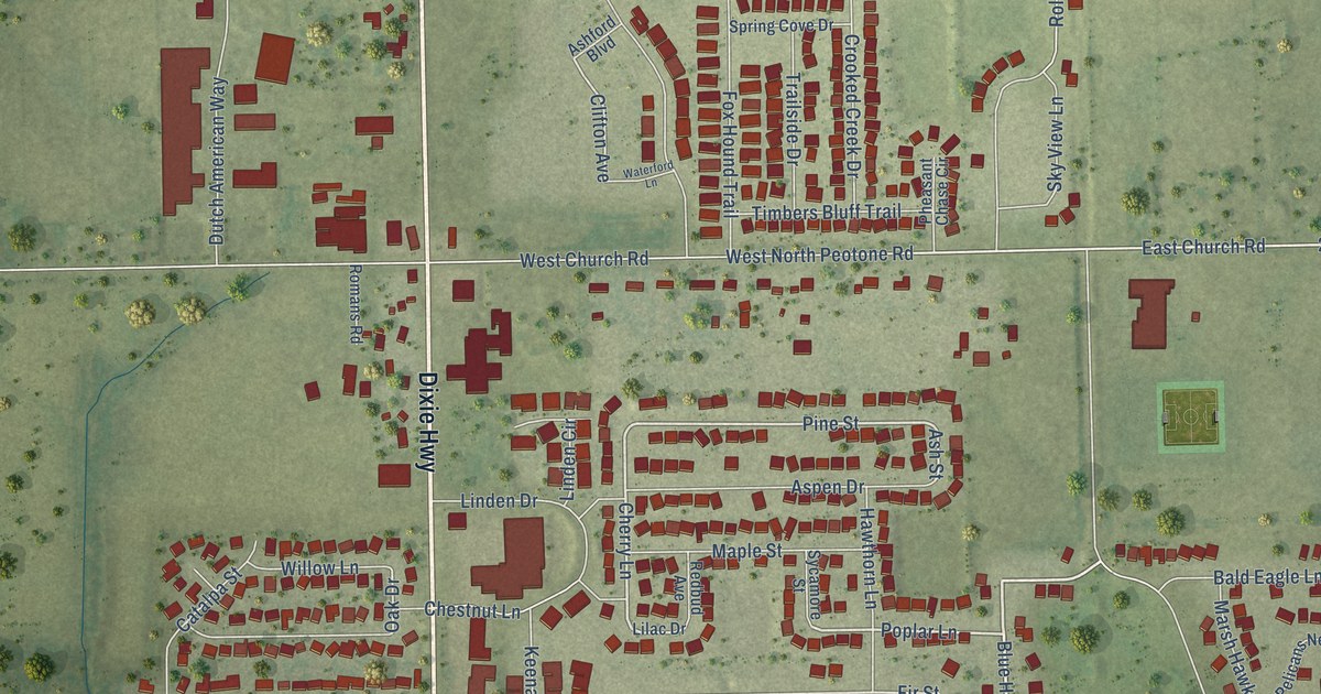 Map of Beecher, Illinois in 2026