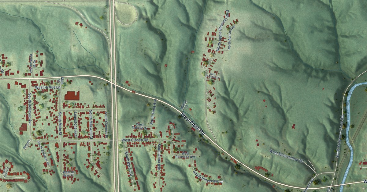 Map of Bellevue, Illinois in 2026