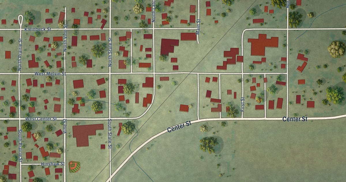 Map of Bellflower, Illinois in 2026