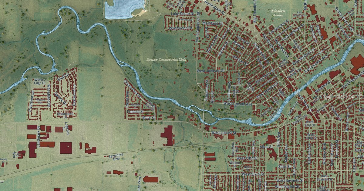 Map of Belvidere, Illinois in 2026