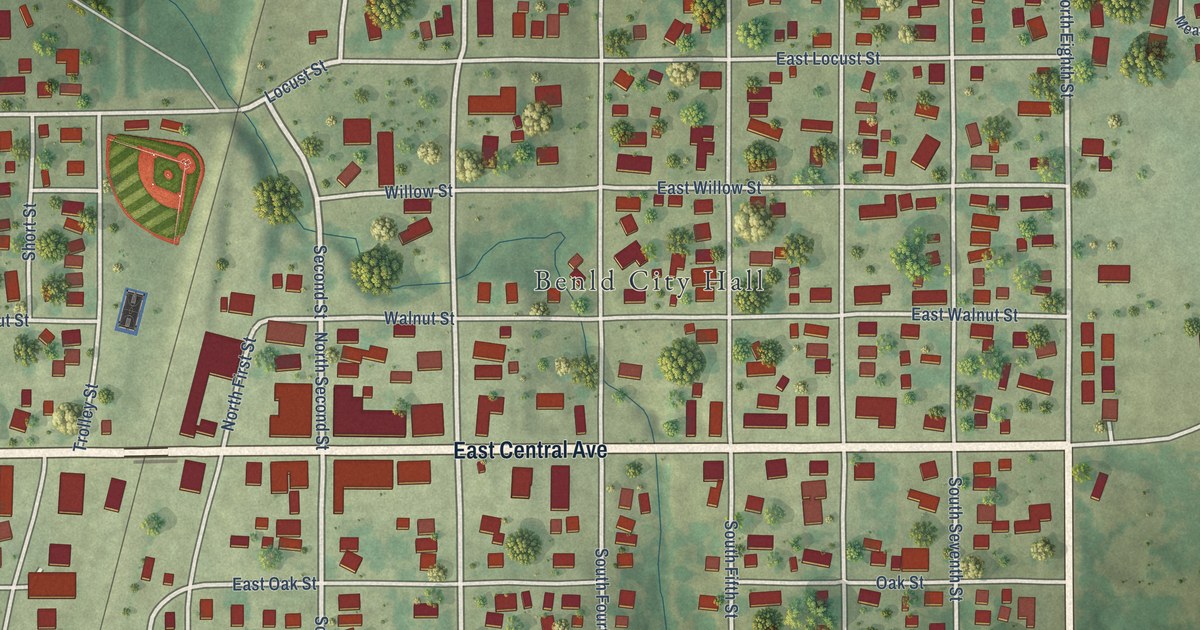 Map of Benld, Illinois in 2026