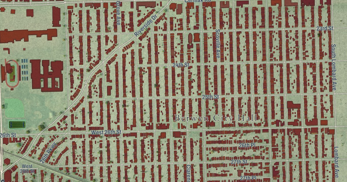 Map of Berwyn, Illinois in 2026