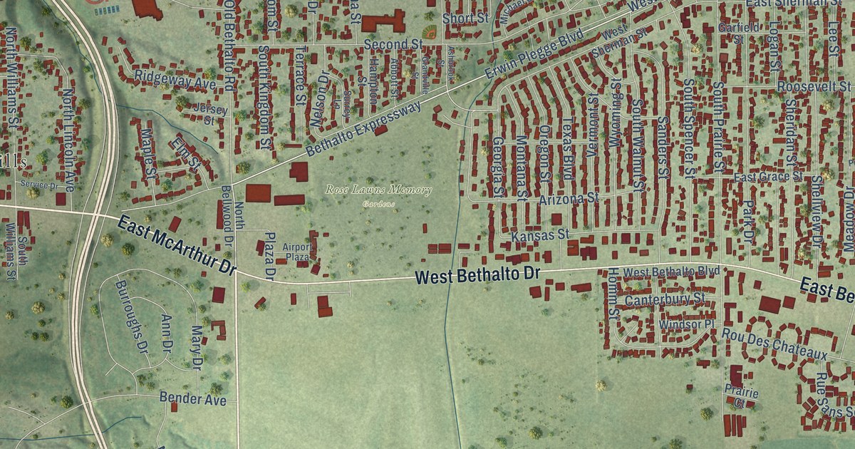 Map of Bethalto, Illinois in 2026