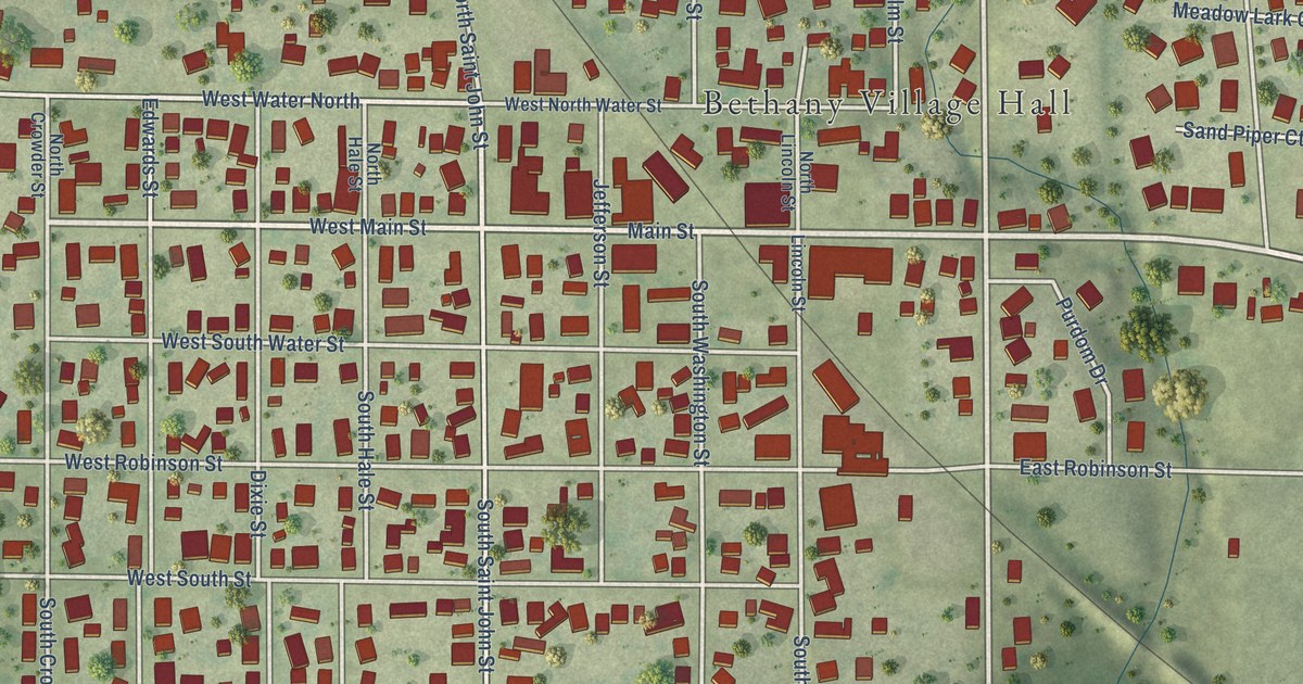 Map of Bethany, Illinois in 2026