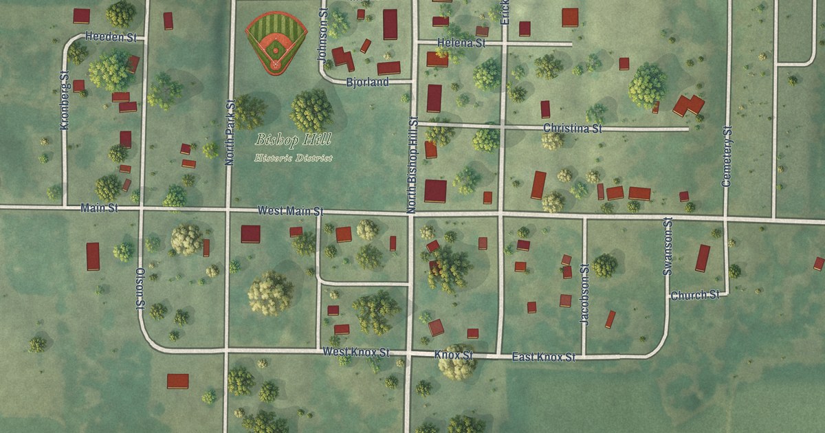Map of Bishop Hill, Illinois in 2026
