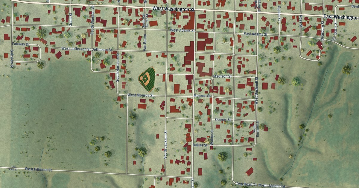 Map of Blandinsville, Illinois in 2026