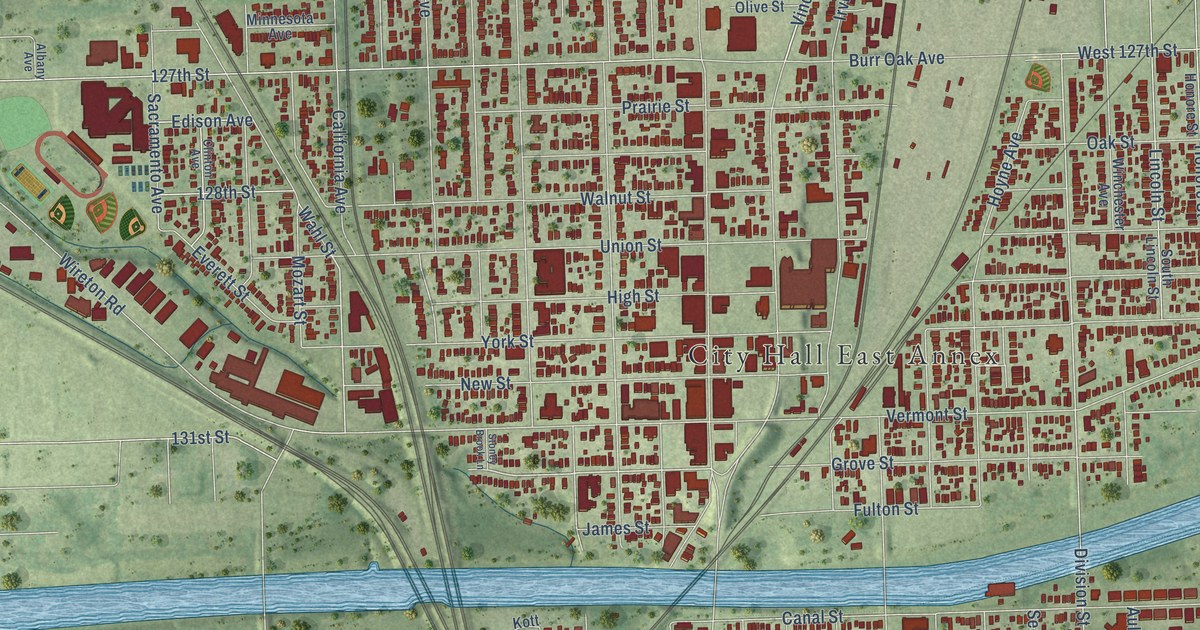 Map of Blue Island, Illinois in 2026