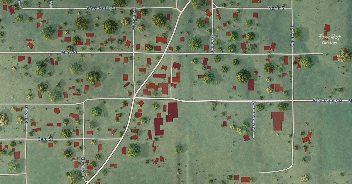 Map of Bone Gap, Illinois in 2026