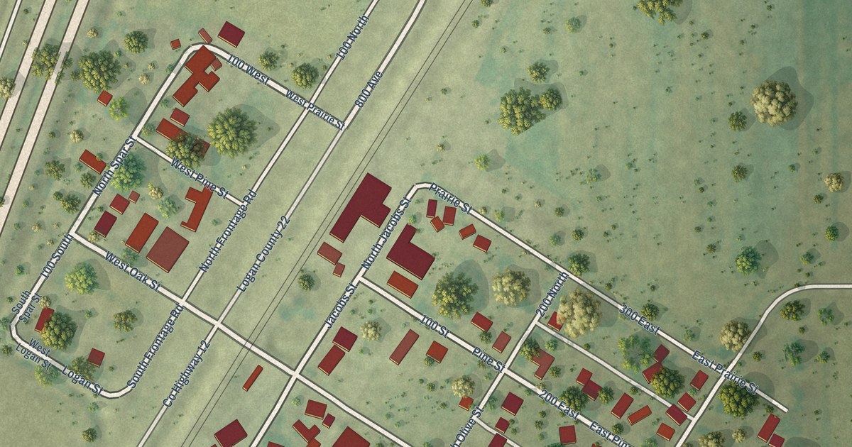 Map of Broadwell, Illinois in 2026