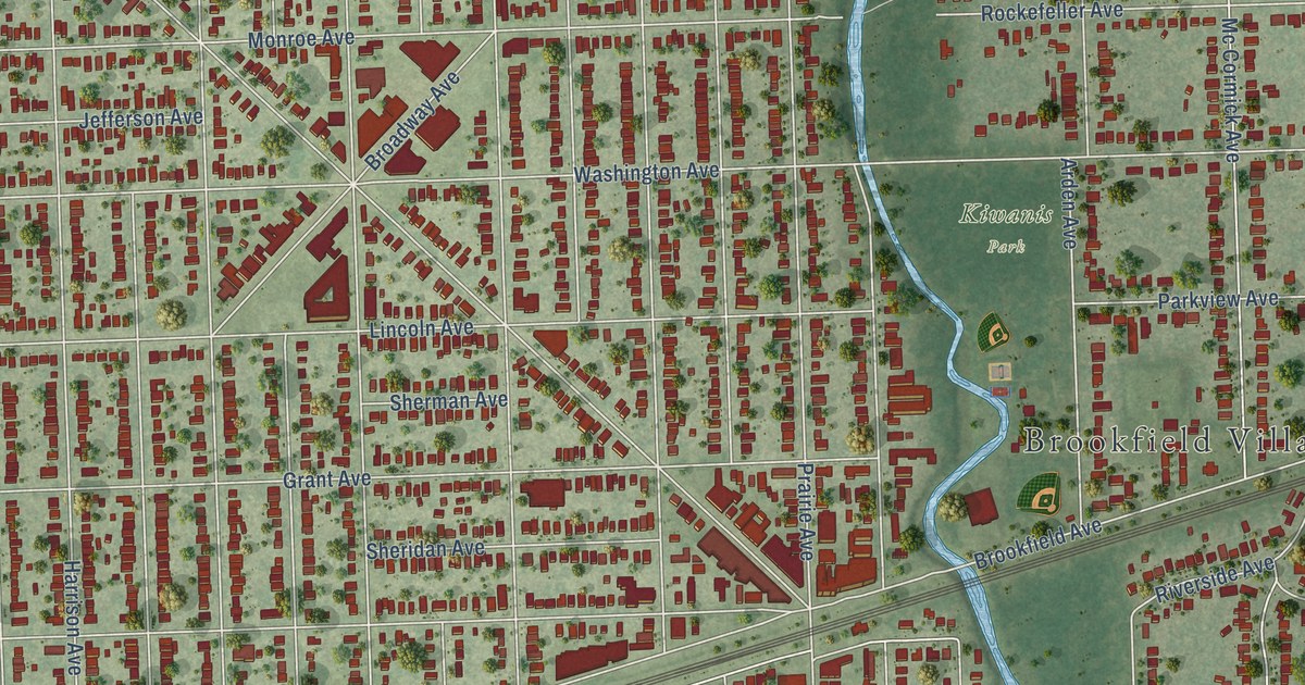 Map of Brookfield, Illinois in 2026