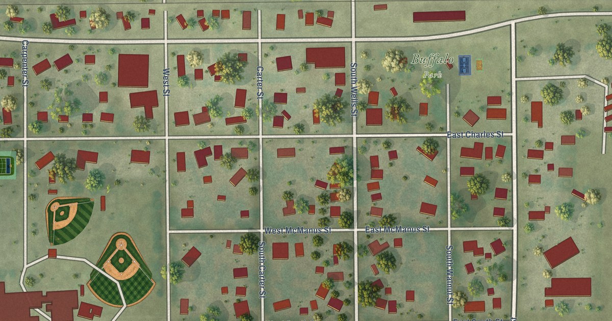 Map of Buffalo, Illinois in 2026