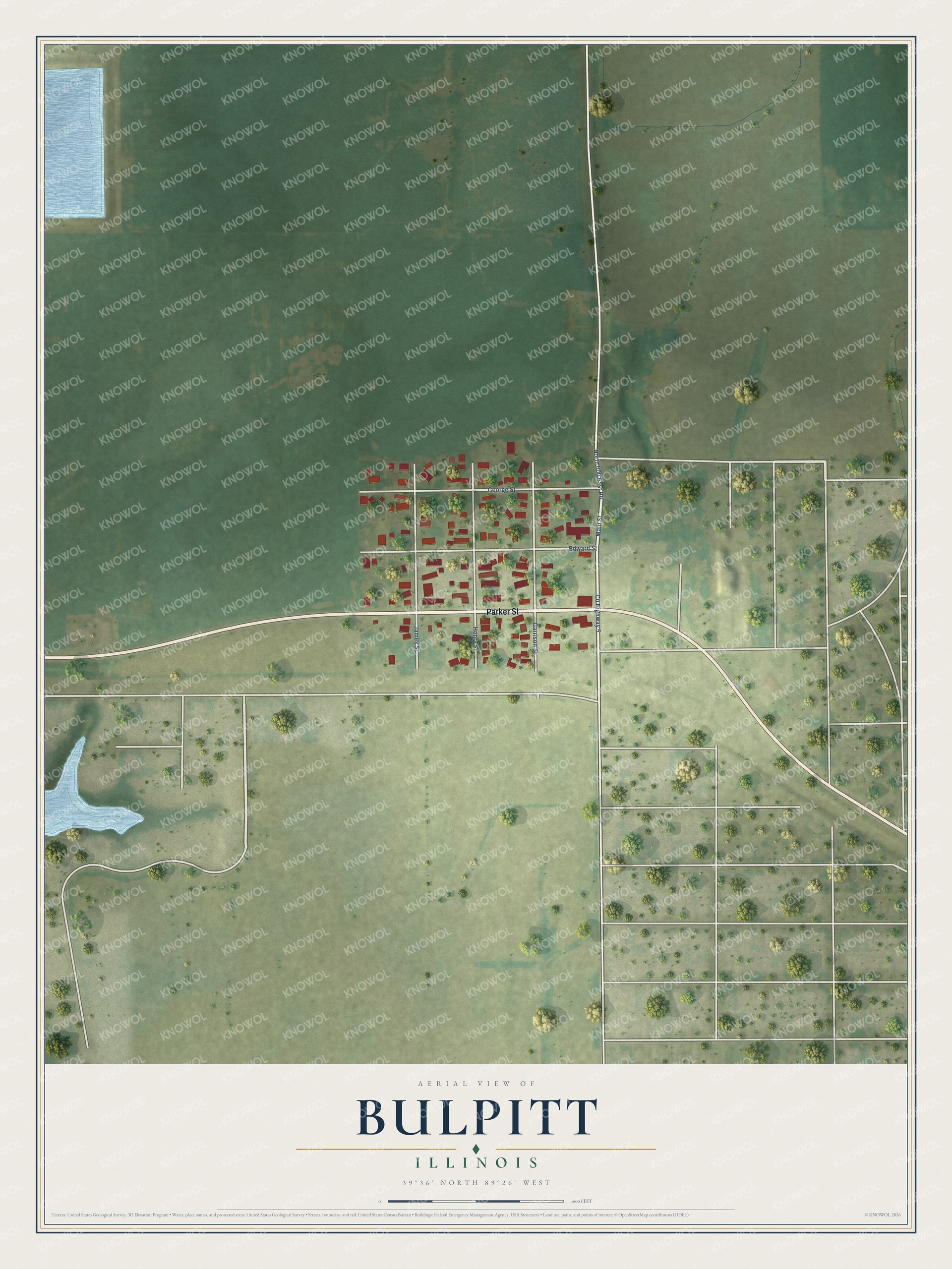 Watermarked full-map preview of Bulpitt, Illinois