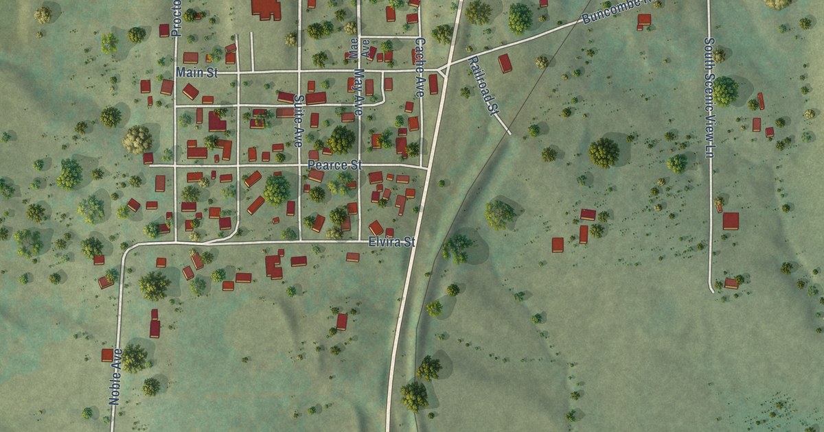 Map of Buncombe, Illinois in 2026