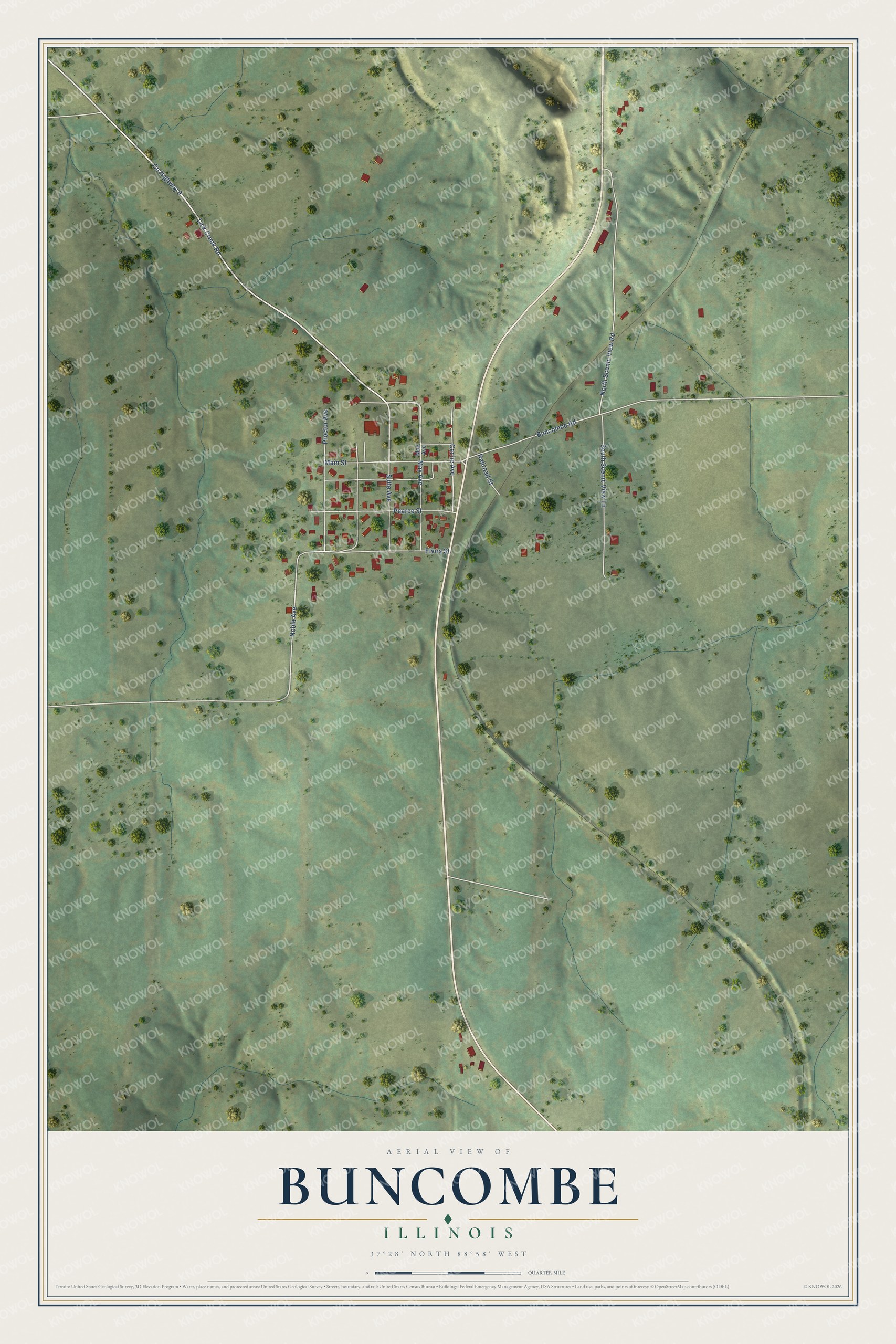 Watermarked full-map preview of Buncombe, Illinois