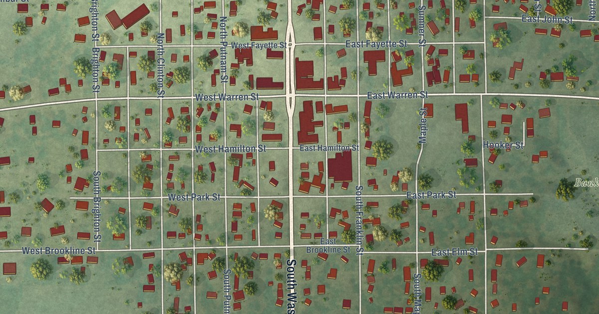 Map of Bunker Hill, Illinois in 2026