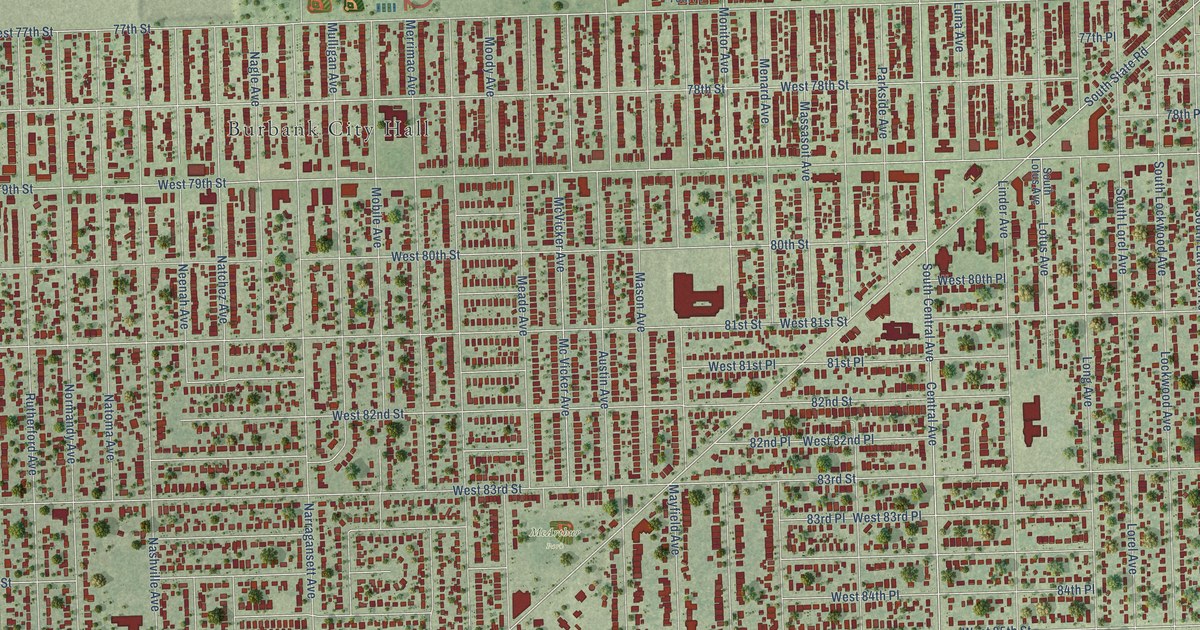 Map of Burbank, Illinois in 2026