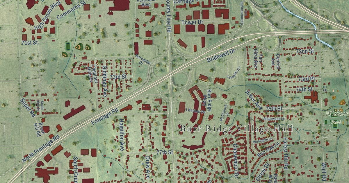 Map of Burr Ridge, Illinois in 2026