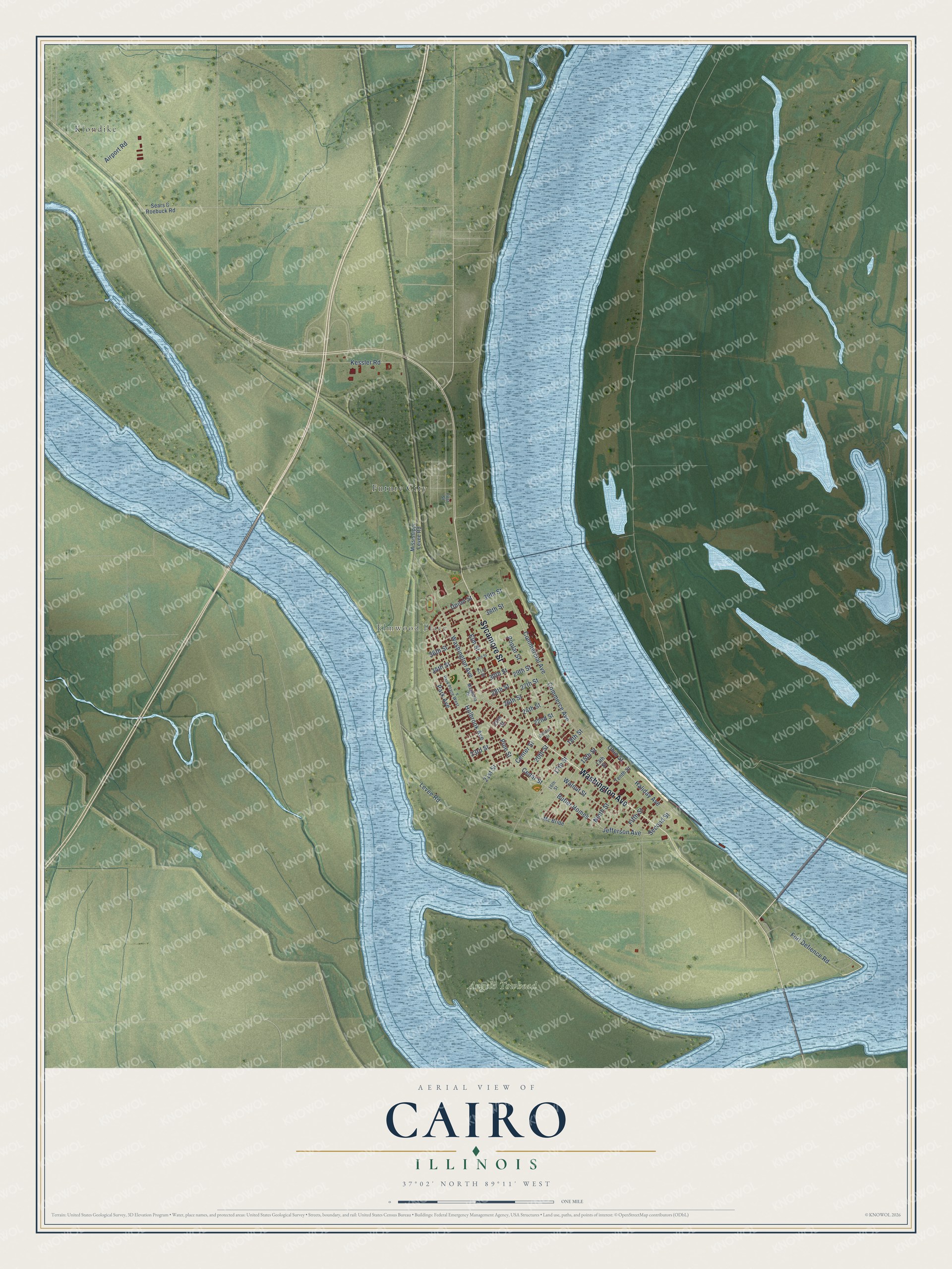Watermarked full-map preview of Cairo, Illinois
