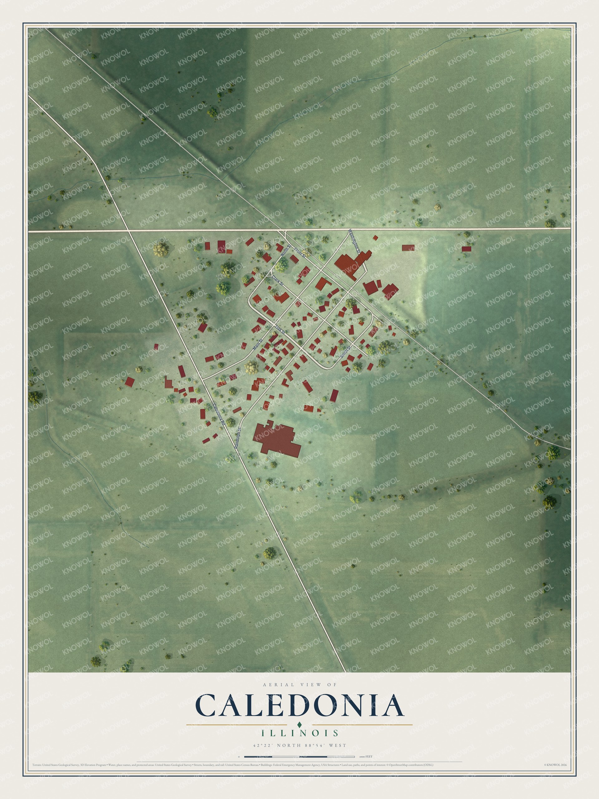 Watermarked full-map preview of Caledonia, Illinois