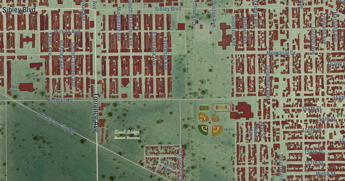 Map of Calumet City, Illinois in 2026