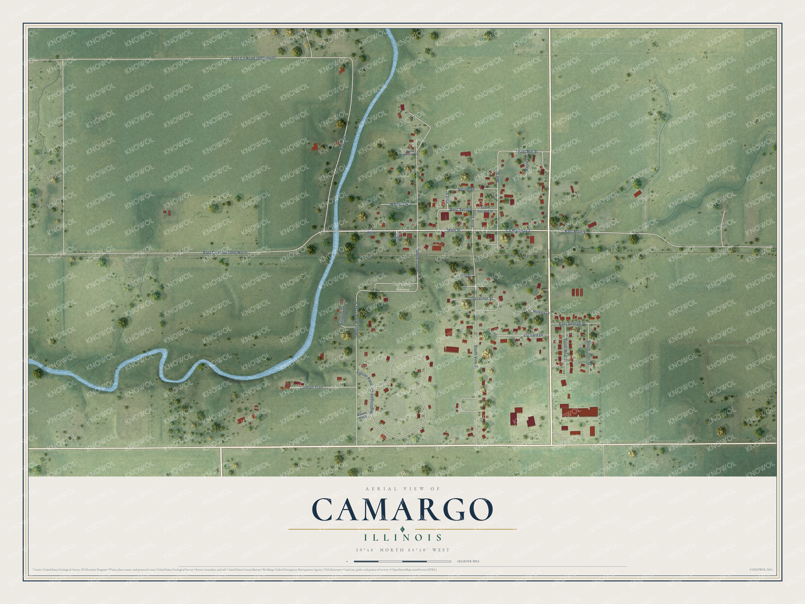 Watermarked full-map preview of Camargo, Illinois