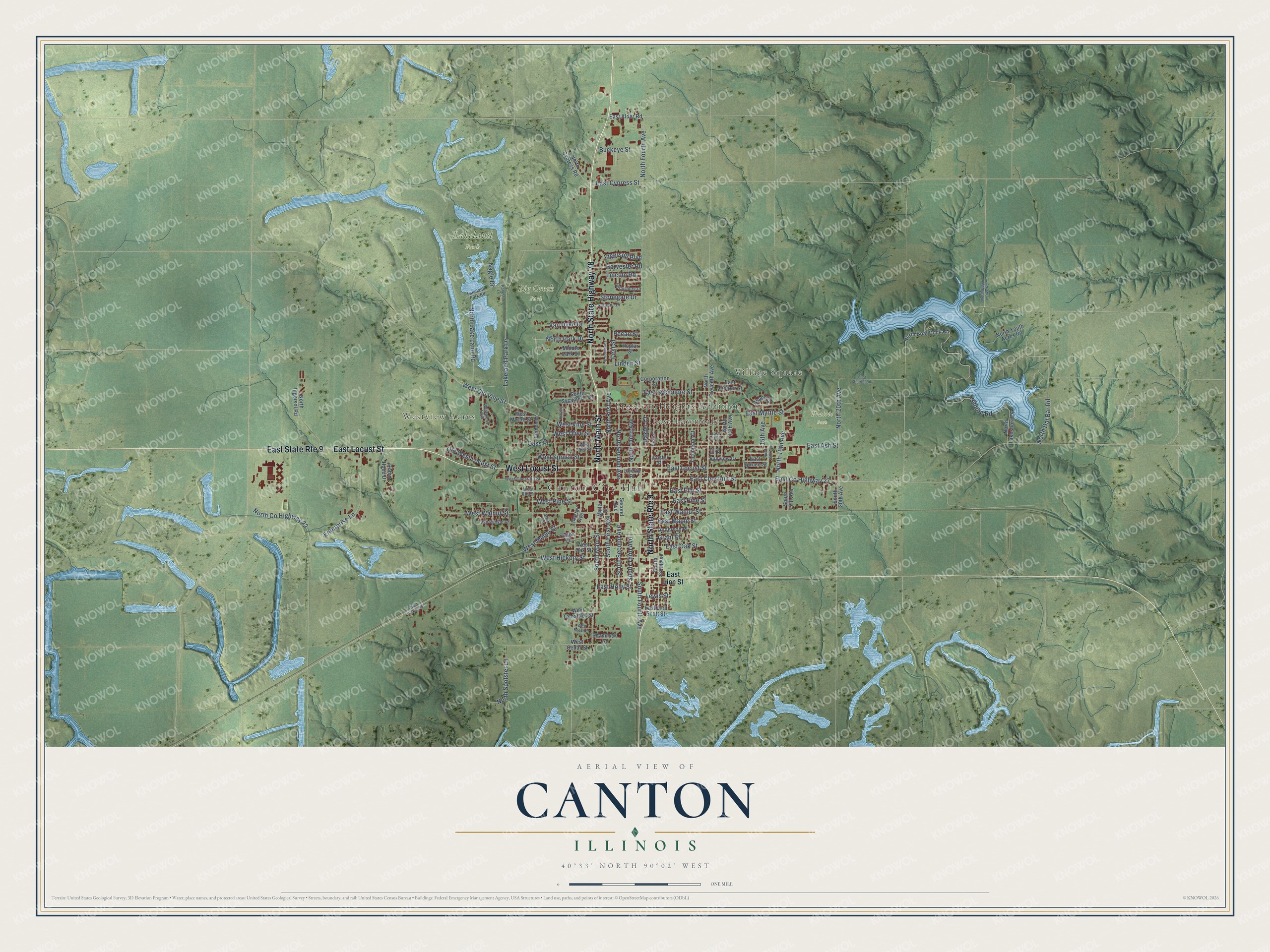 Watermarked full-map preview of Canton, Illinois