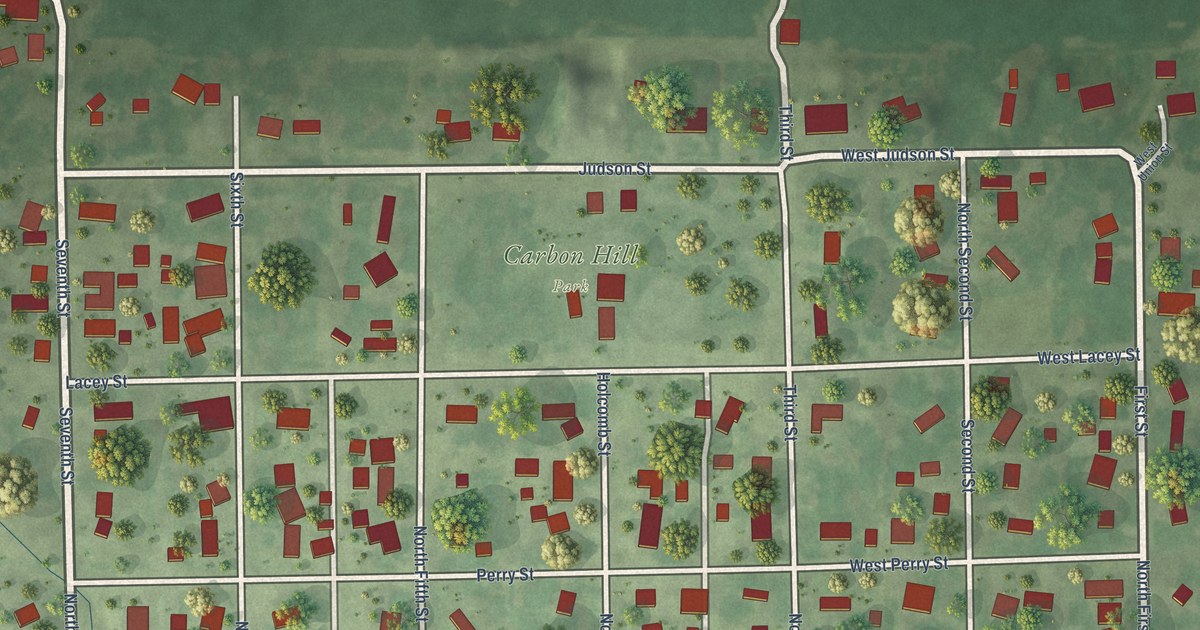 Map of Carbon Hill, Illinois in 2026