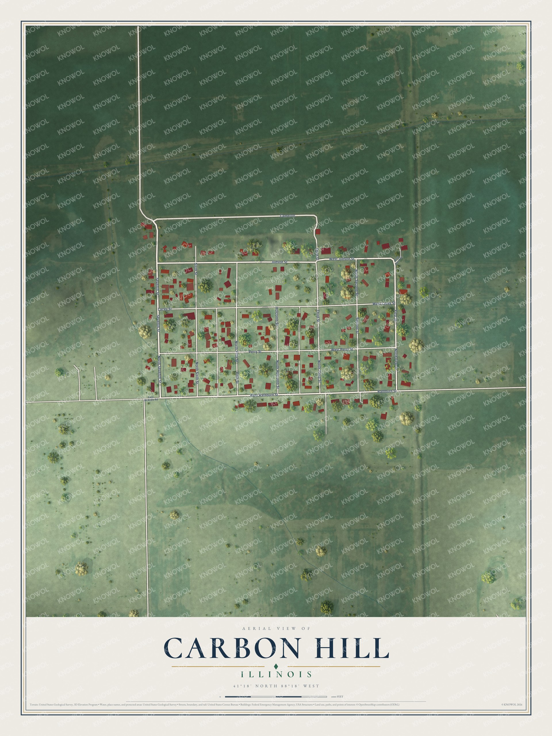 Watermarked full-map preview of Carbon Hill, Illinois