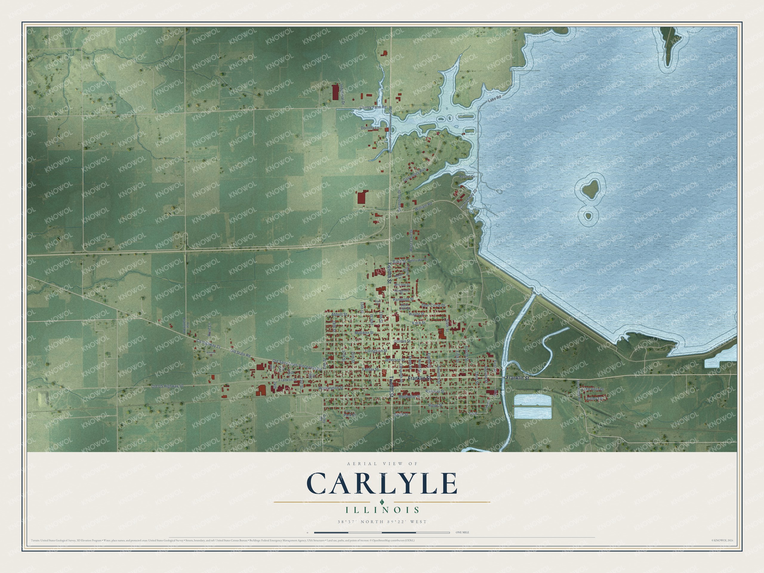 Watermarked full-map preview of Carlyle, Illinois