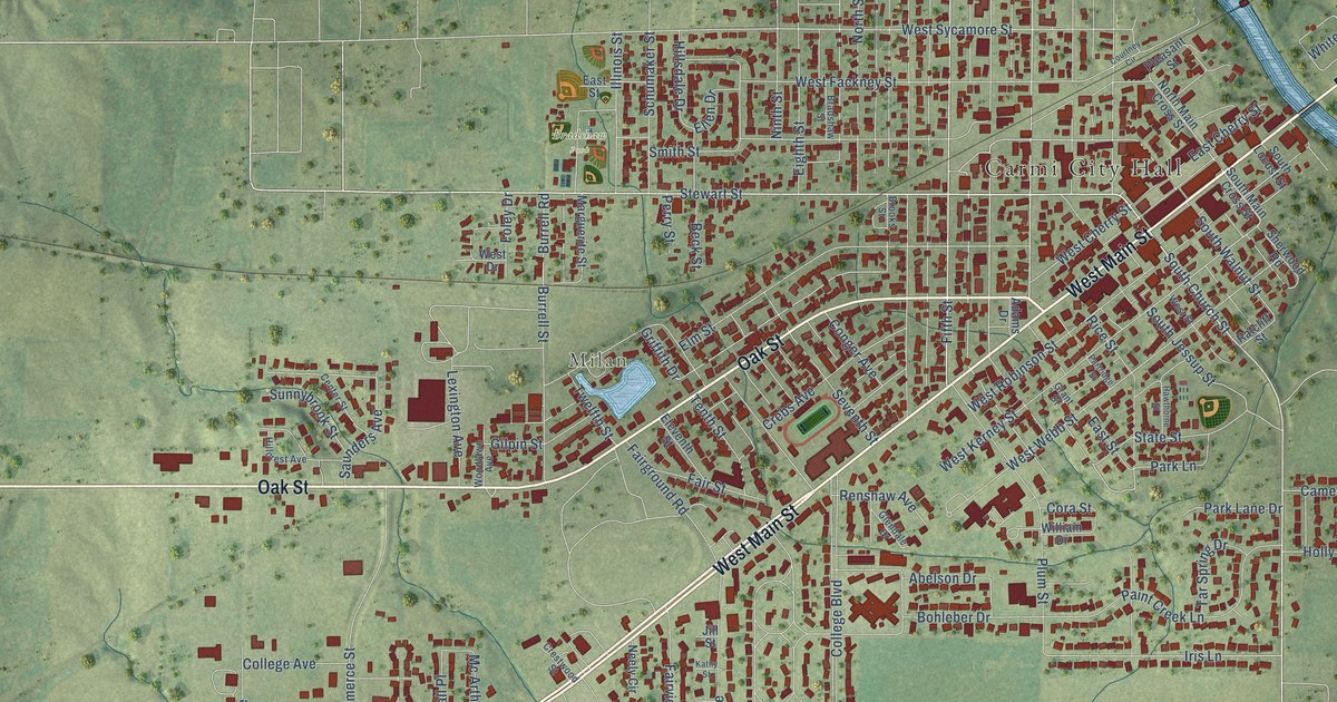Map of Carmi, Illinois in 2026