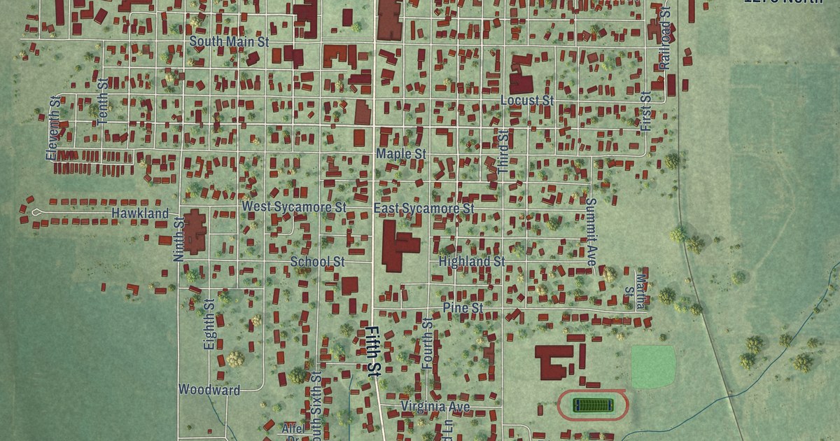 Map of Carrollton, Illinois in 2026