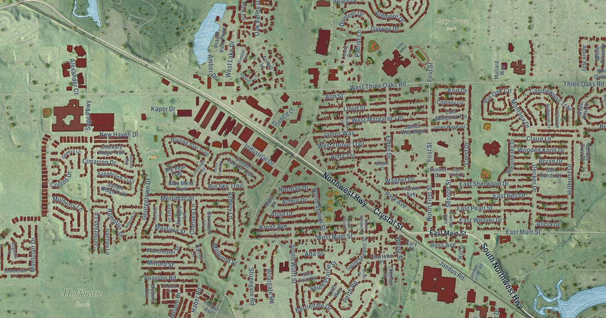 Map of Cary, Illinois in 2026