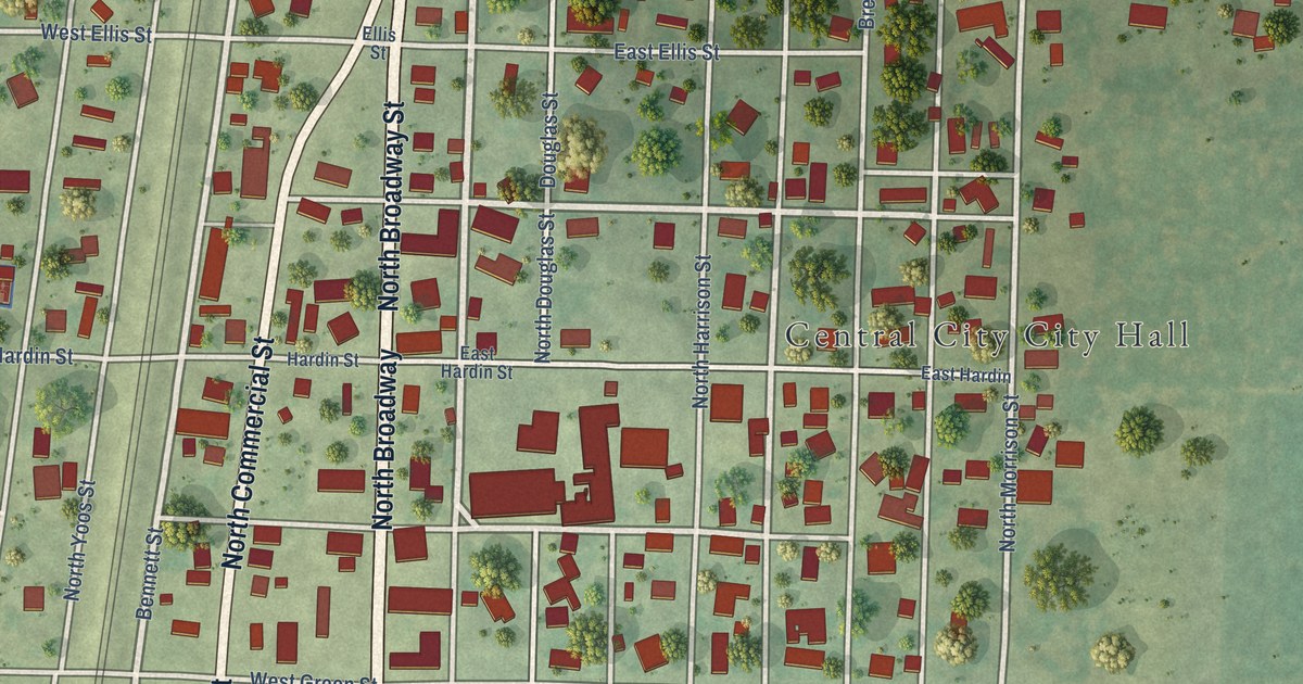 Map of Central City, Illinois in 2026