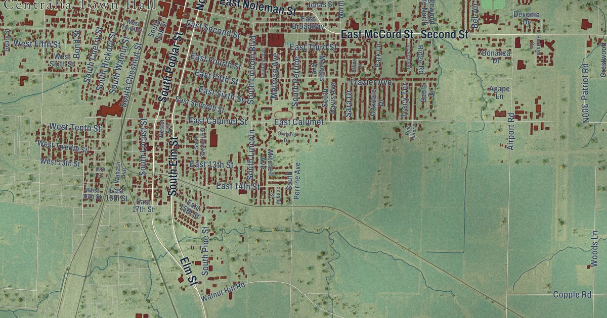 Map of Centralia, Illinois in 2026