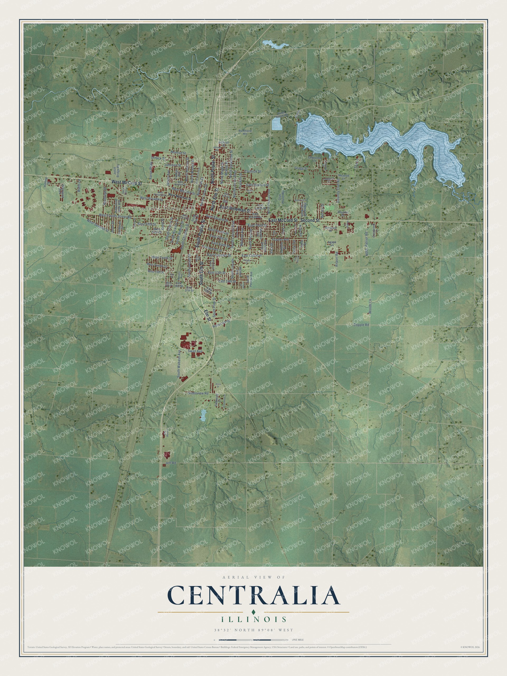 Watermarked full-map preview of Centralia, Illinois