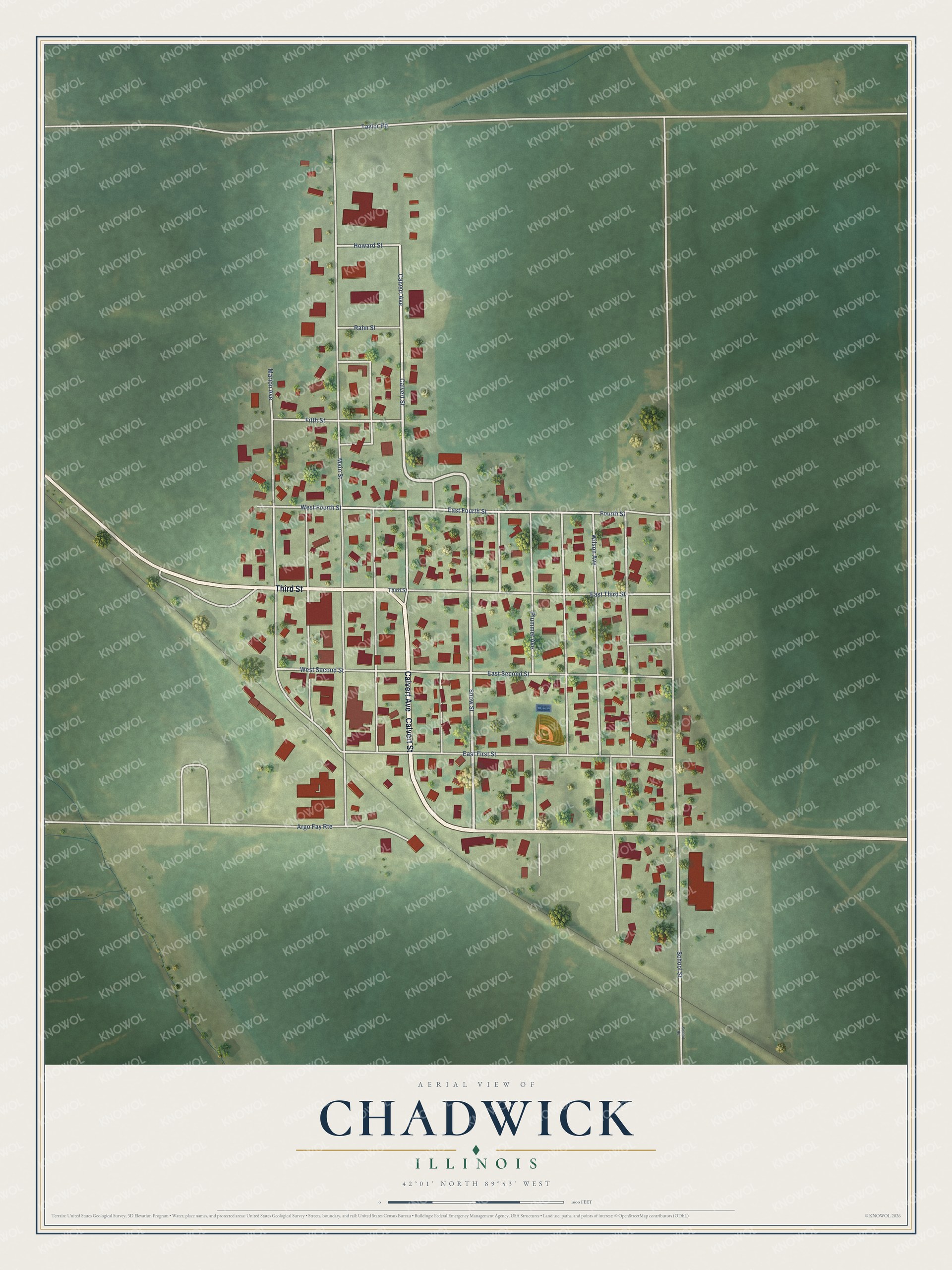 Watermarked full-map preview of Chadwick, Illinois
