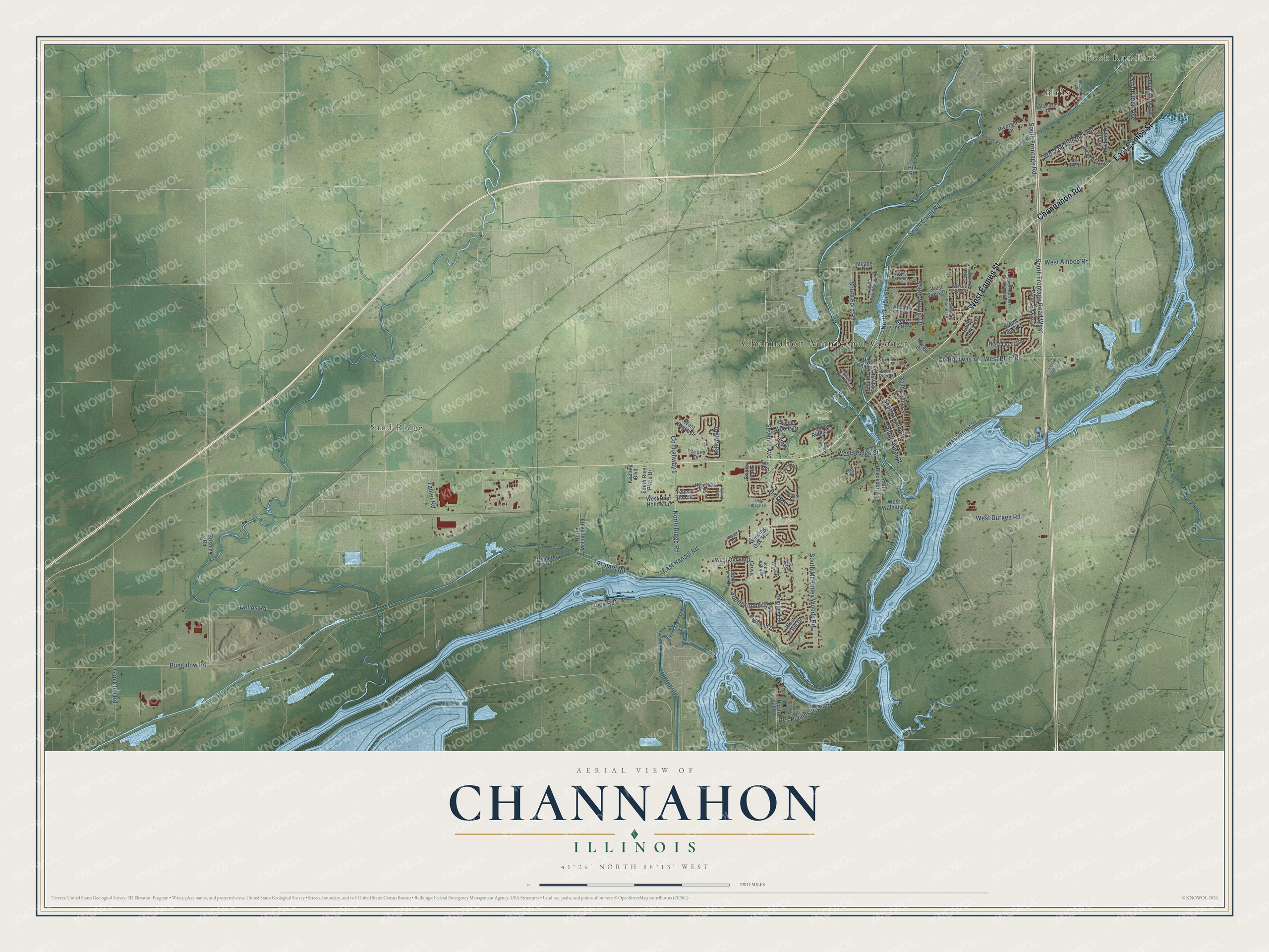 Watermarked full-map preview of Channahon, Illinois