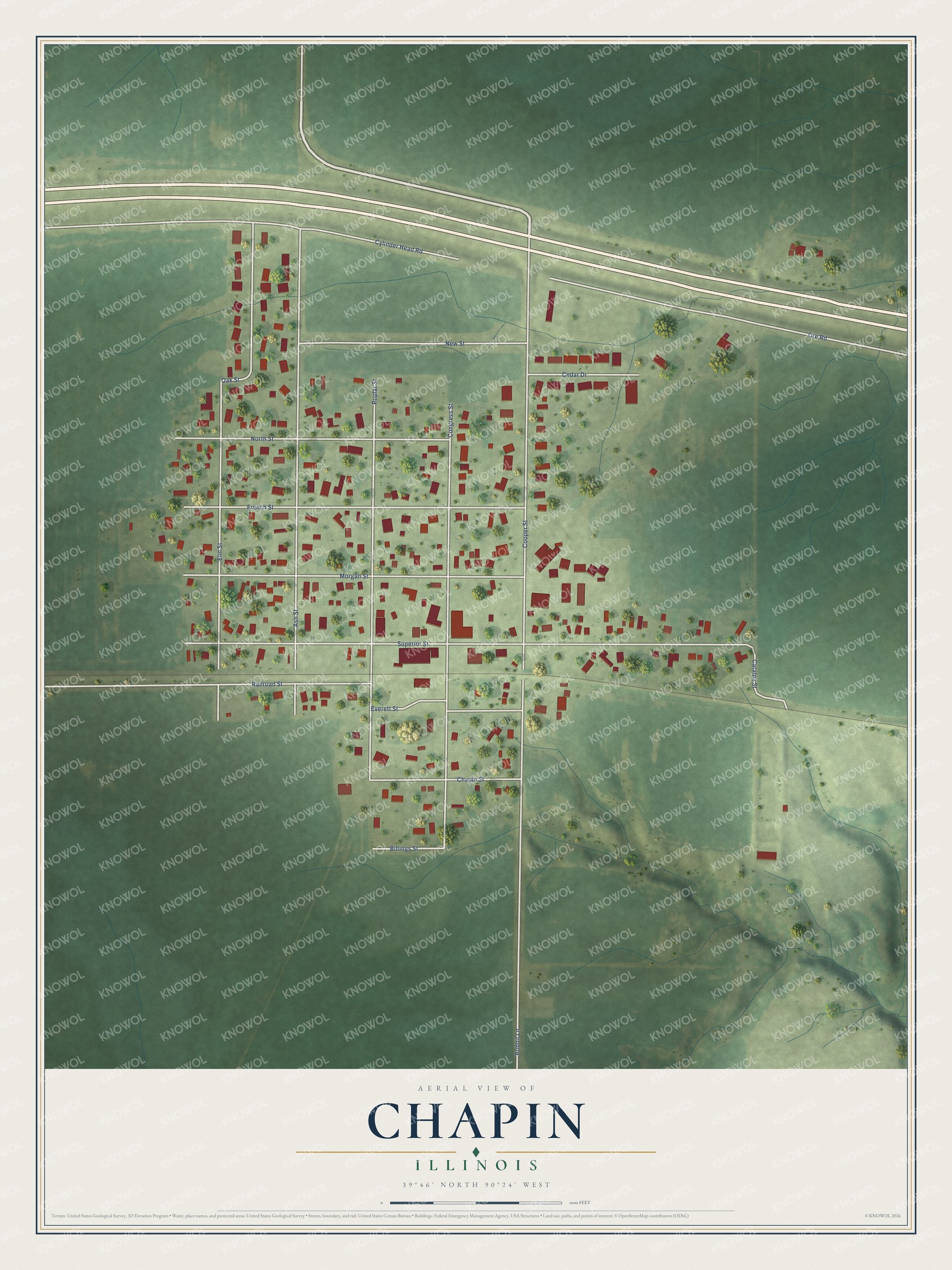 Watermarked full-map preview of Chapin, Illinois